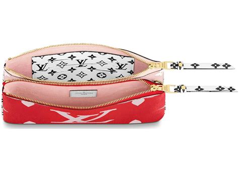 louis vuitton pochette double zip monogram giant red pink|Products by Louis Vuitton: Double Zip Pochette.